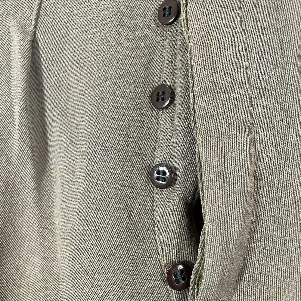 Antique 30s 40s Cotton Whipcord Pants Mens 29x29 Button Fly True Vtg Pleated